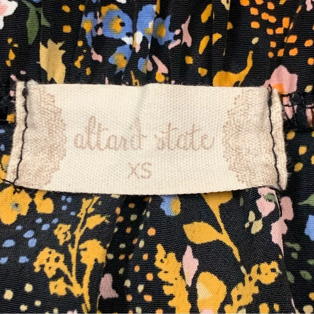 Altar'd State Asymmetrical Black Ruffle Floral Mini‎ Skirt Y2K Boho Coquette XS